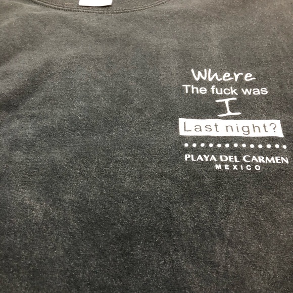 Vintage Tee “Where the F*** Was I Last Night” Playa Del Carmen Mexico XXL - Picture 7 of 11